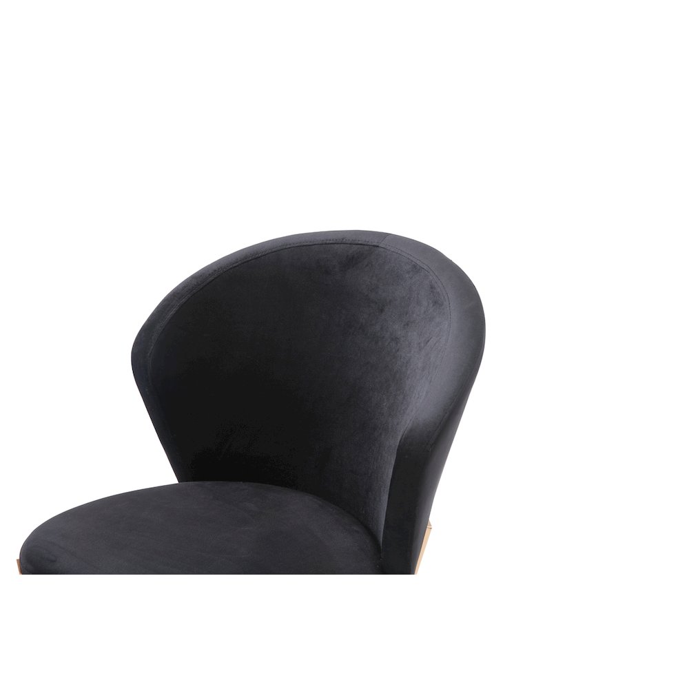 Modrest Nadia Modern Black Velvet & Rosegold Dining Chair (Set of 2). Picture 2