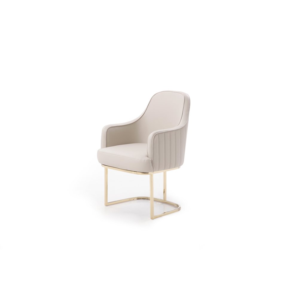 Modrest Tyler - Modern Grey + Gold Dining Chair. Picture 2