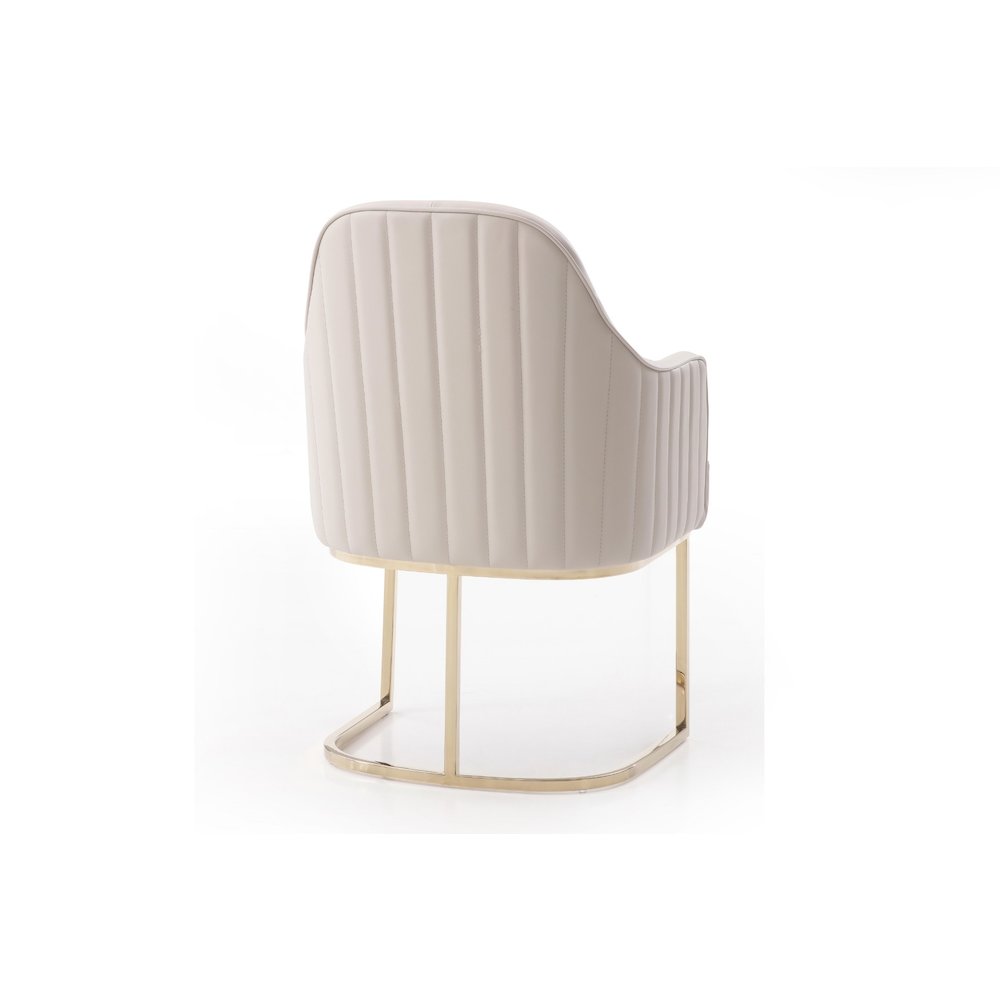 Modrest Tyler - Modern Grey + Gold Dining Chair. Picture 9