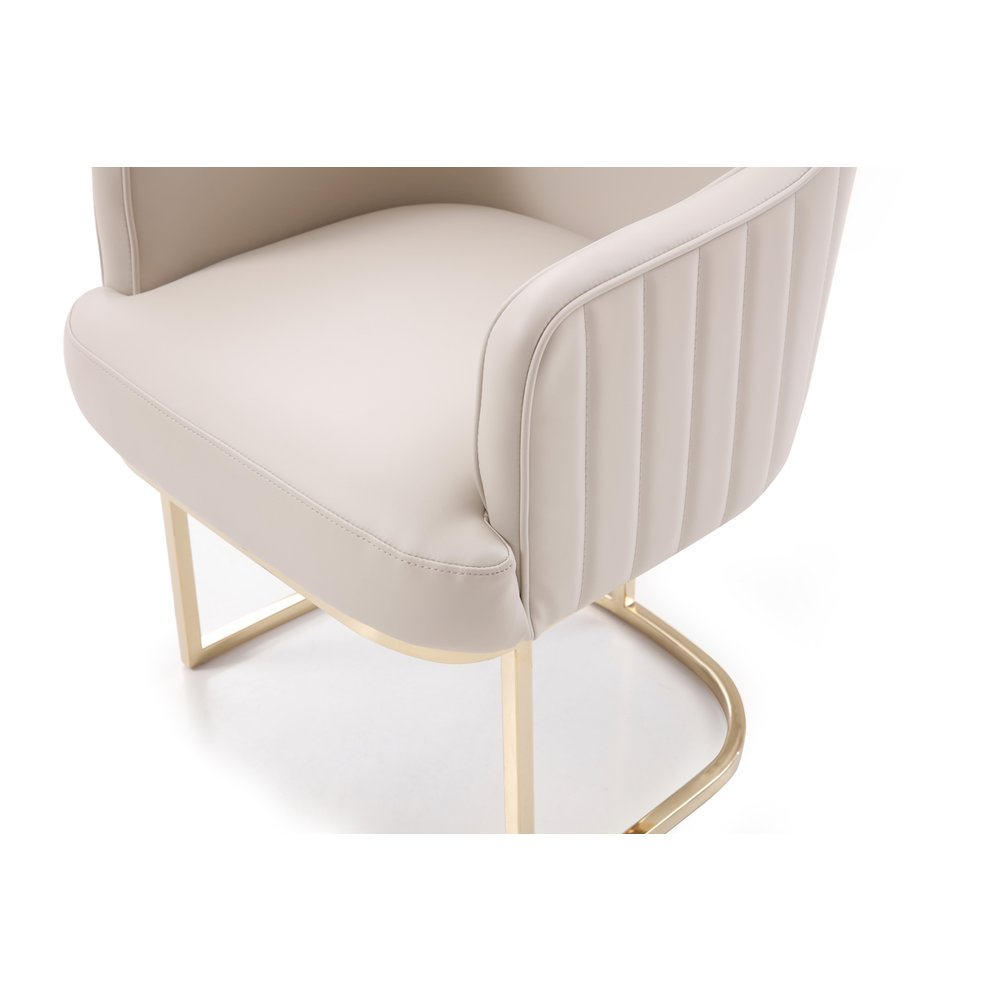 Modrest Tyler - Modern Grey + Gold Dining Chair. Picture 3