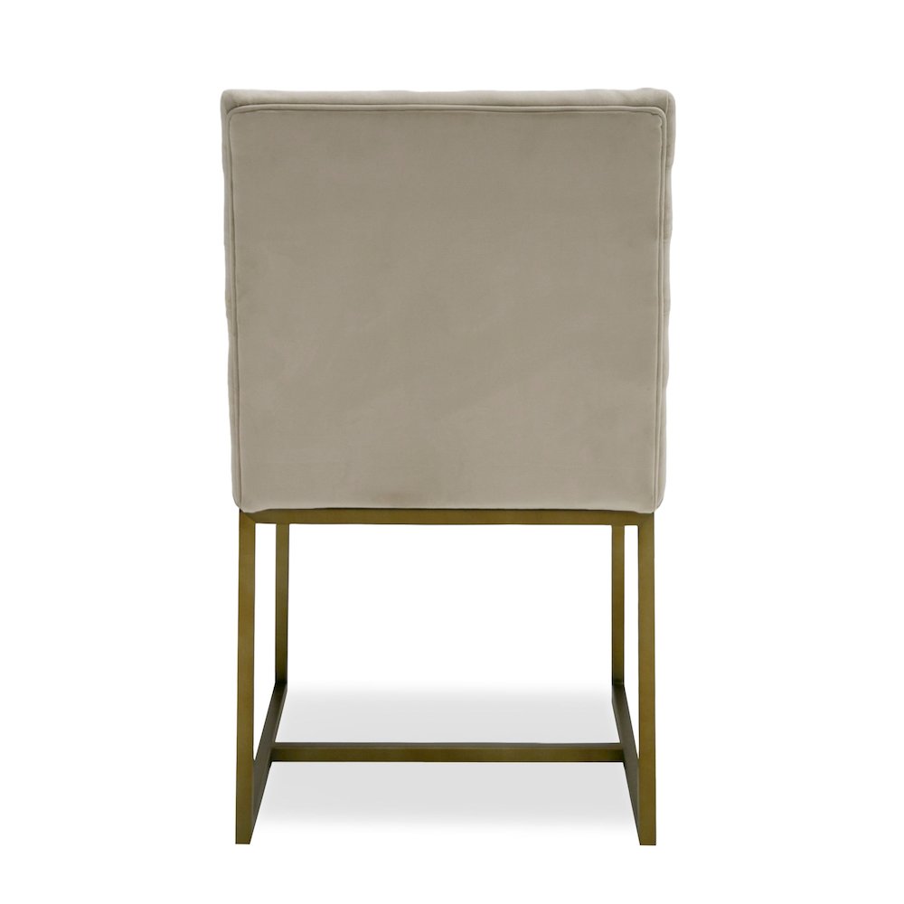 Modrest Barker - Modern Beige & Brush Gold Dining Chair (Set of 2). Picture 4
