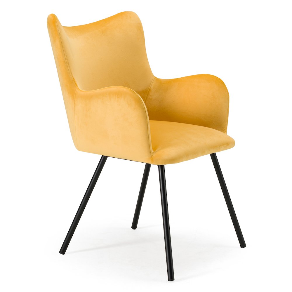 Barrett - Modern Yellow Velvet Dining Chair. Picture 1