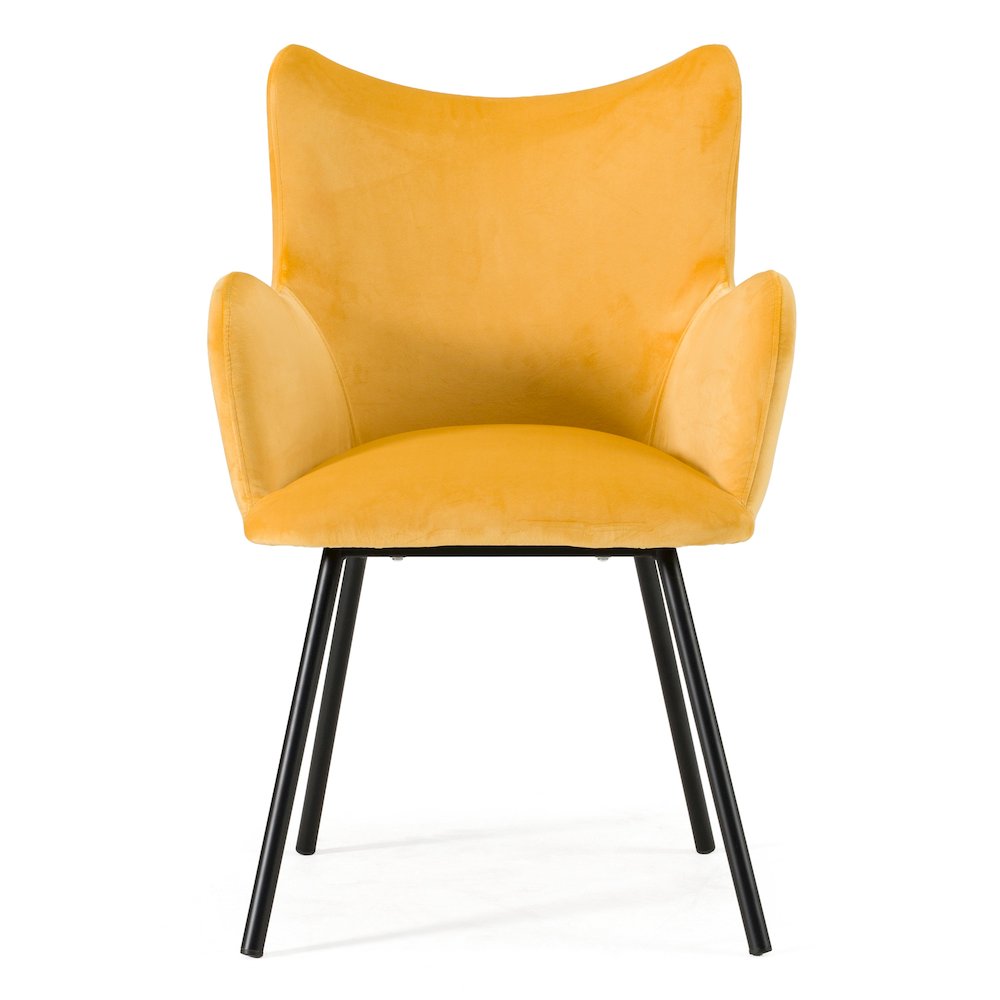 Barrett - Modern Yellow Velvet Dining Chair. Picture 2