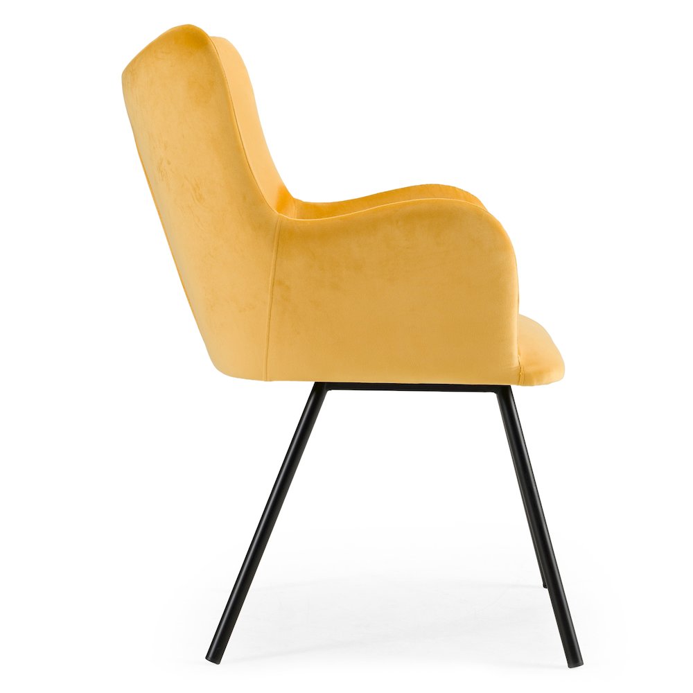 Barrett - Modern Yellow Velvet Dining Chair. Picture 3