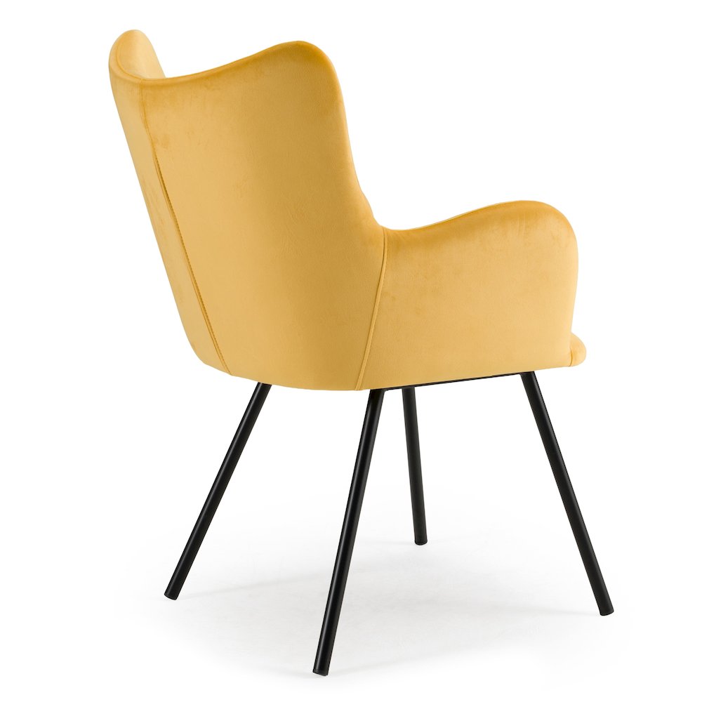 Barrett - Modern Yellow Velvet Dining Chair. Picture 4