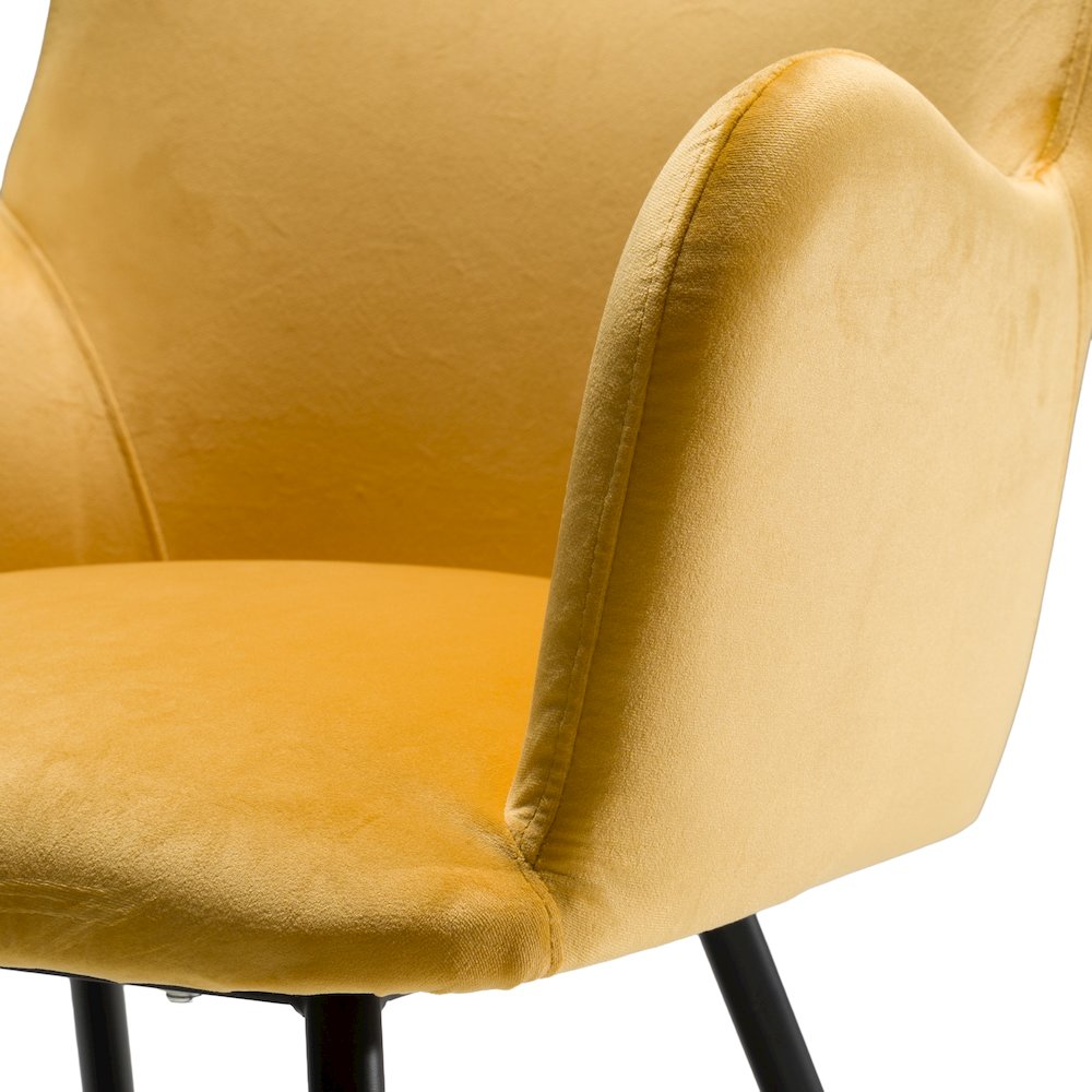 Barrett - Modern Yellow Velvet Dining Chair. Picture 7