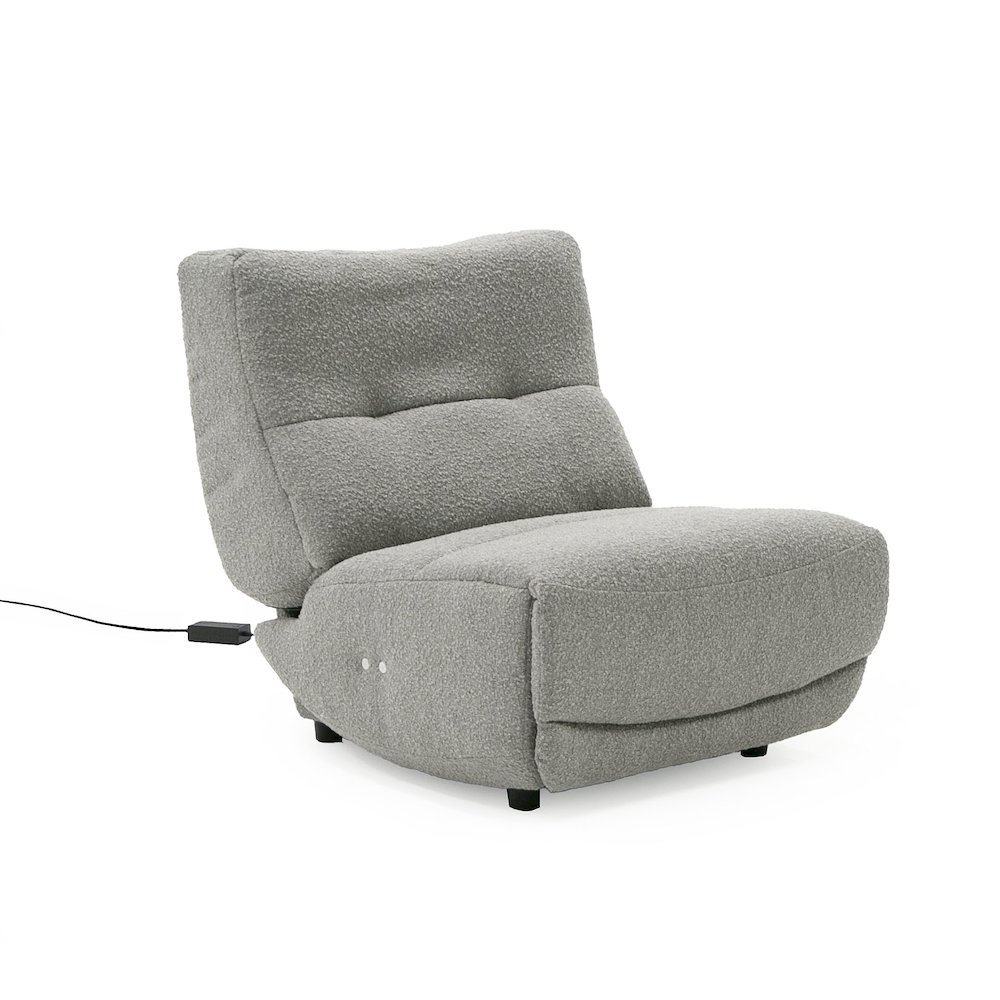 Divani Casa Basil - Modern Grey Fabric Small Electric Recliner Chair. Picture 3
