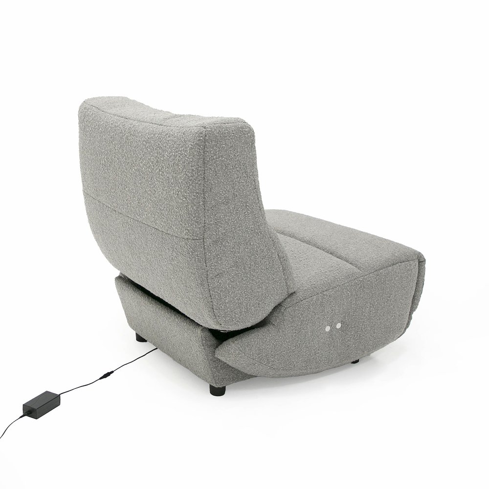 Divani Casa Basil - Modern Grey Fabric Small Electric Recliner Chair. Picture 6