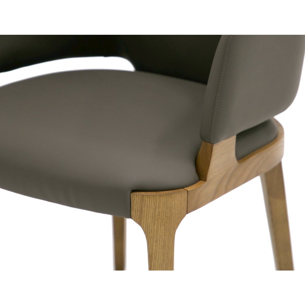 Modrest Baskin Brown and Walnut Arm Dining Chair. Picture 3