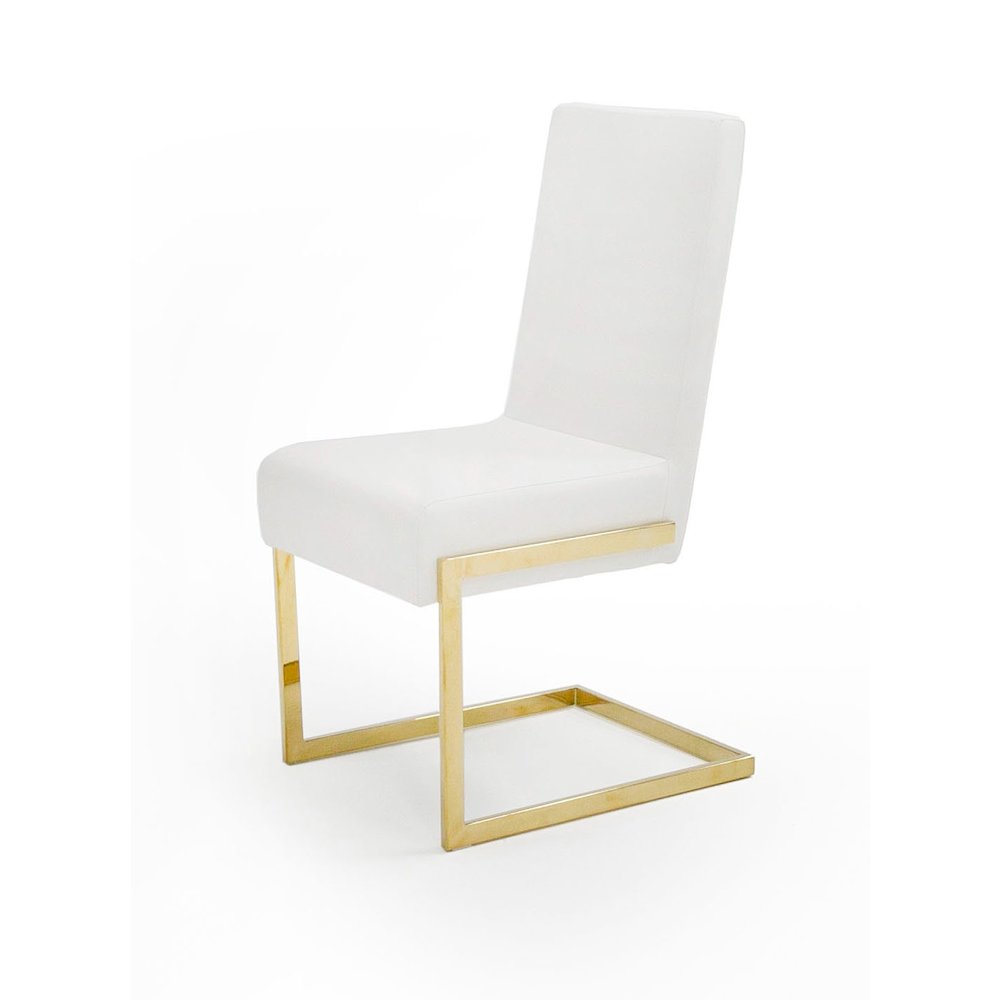 Modrest Batavia - Modern White & Gold Dining Chair (Set of 2). Picture 1