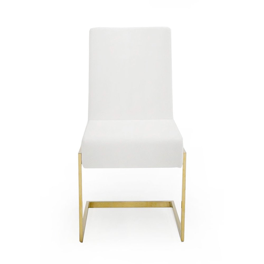 Modrest Batavia - Modern White & Gold Dining Chair (Set of 2). Picture 2
