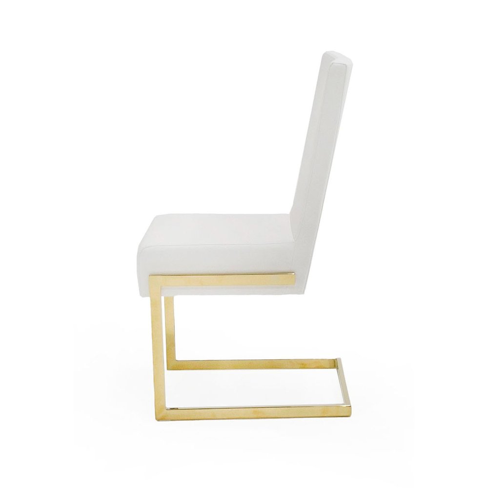 Modrest Batavia - Modern White & Gold Dining Chair (Set of 2). Picture 3