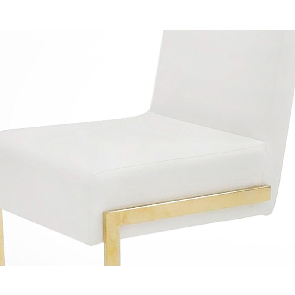 Modrest Batavia - Modern White & Gold Dining Chair (Set of 2). Picture 5