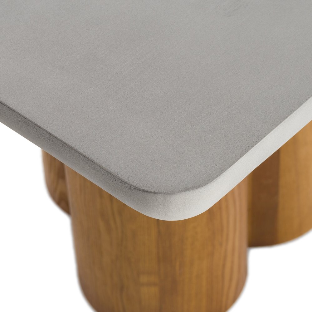 Modrest Bateman - Modern Faux Concrete + Walnut Dining Table. Picture 6