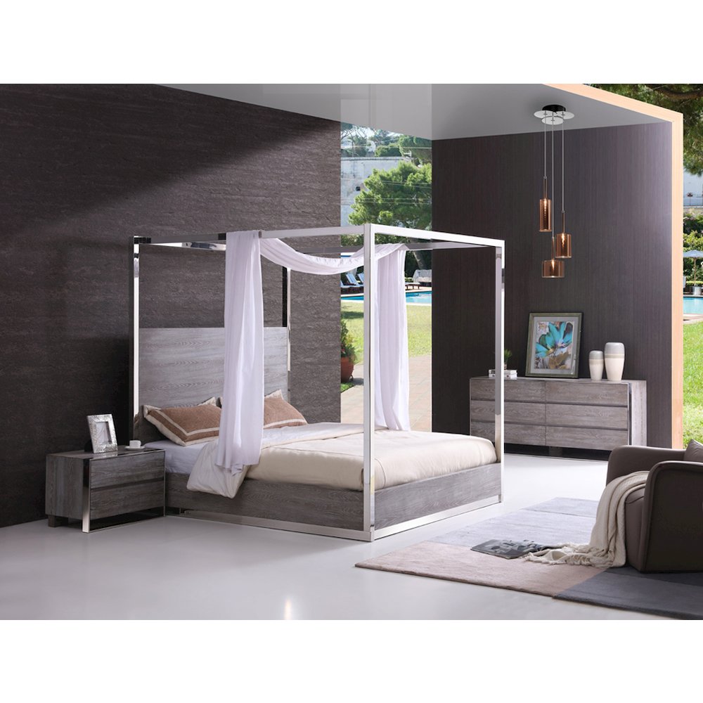 Modrest Arlene Modern Grey Elm Nightstand. Picture 3