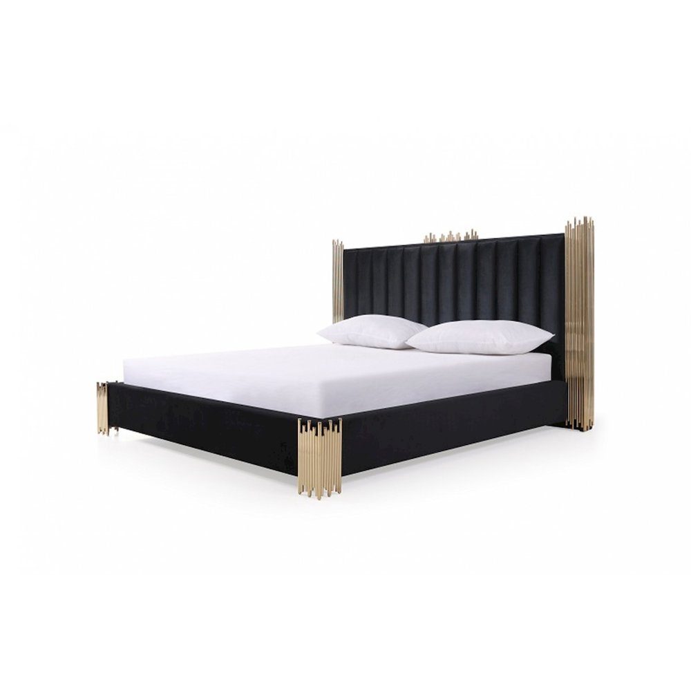 Modrest Token - Eastern King Modern Black and Gold Bed. Picture 2