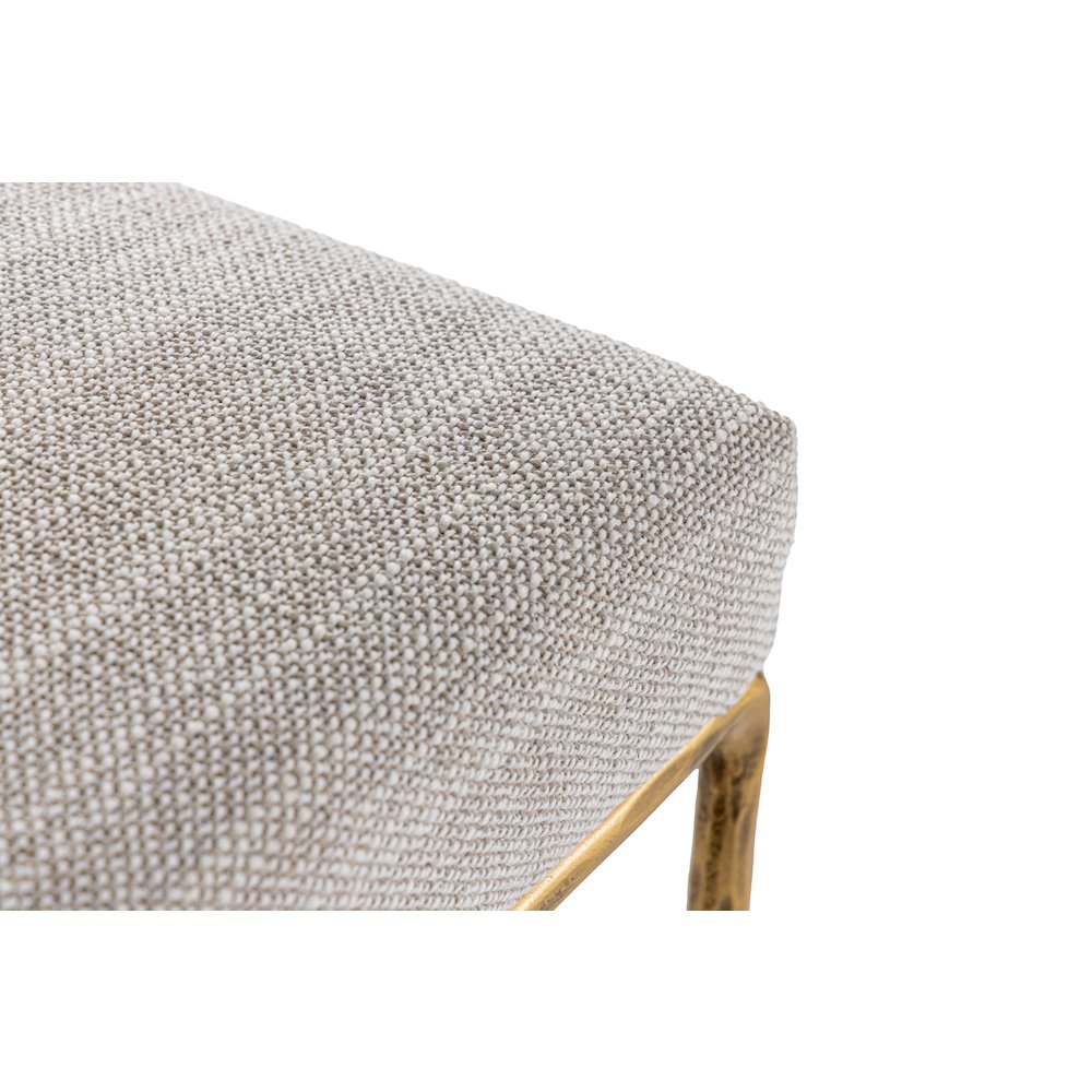 Modrest Beasley - Modern Off-White Linen + Brass Counter Chair. Picture 6