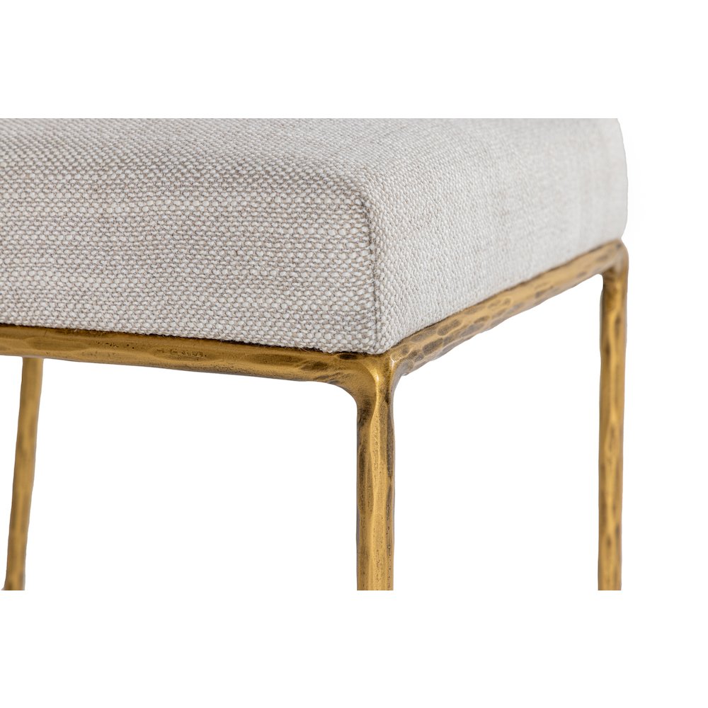 Modrest Beasley - Modern Off-White Linen + Brass Counter Chair. Picture 7