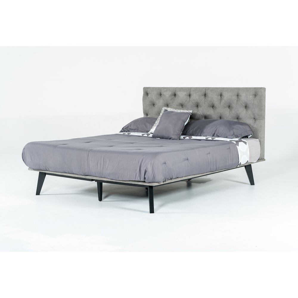Gibson Modern Grey Fabric Super King 76" x 84" Bed. Picture 1