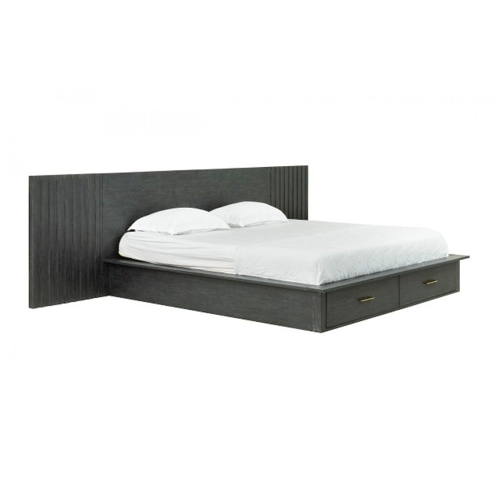 Modrest Manchester - Queen Contemporary Dark Grey Platform Bed. Picture 4
