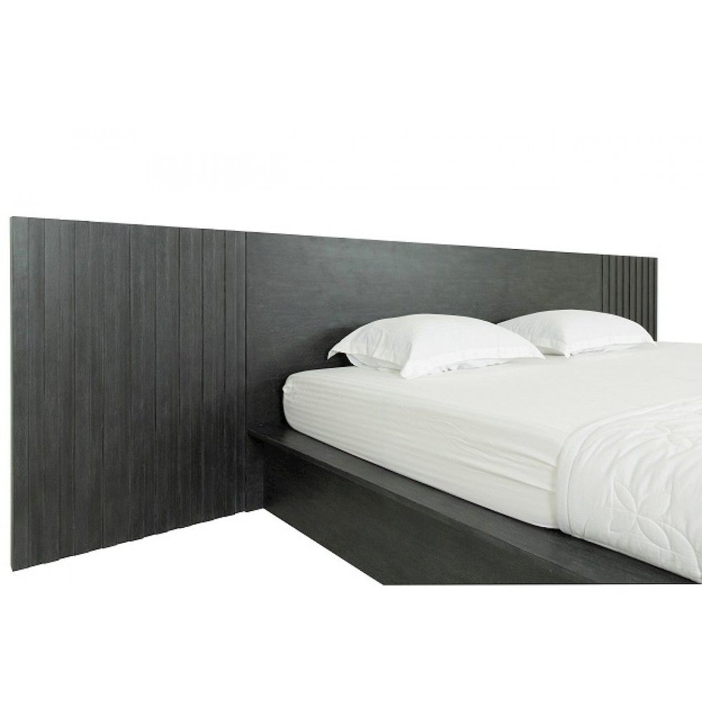 Modrest Manchester - Queen Contemporary Dark Grey Platform Bed. Picture 5