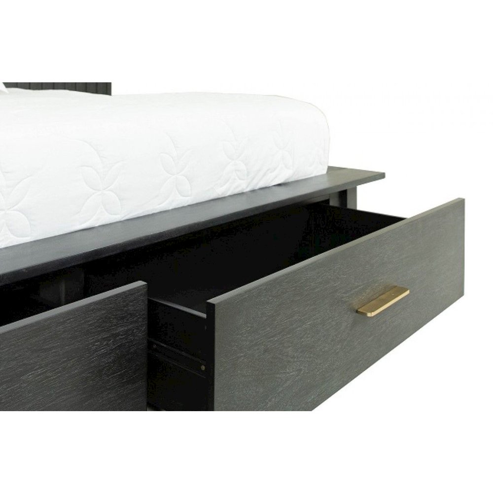 Modrest Manchester - Queen Contemporary Dark Grey Platform Bed. Picture 6