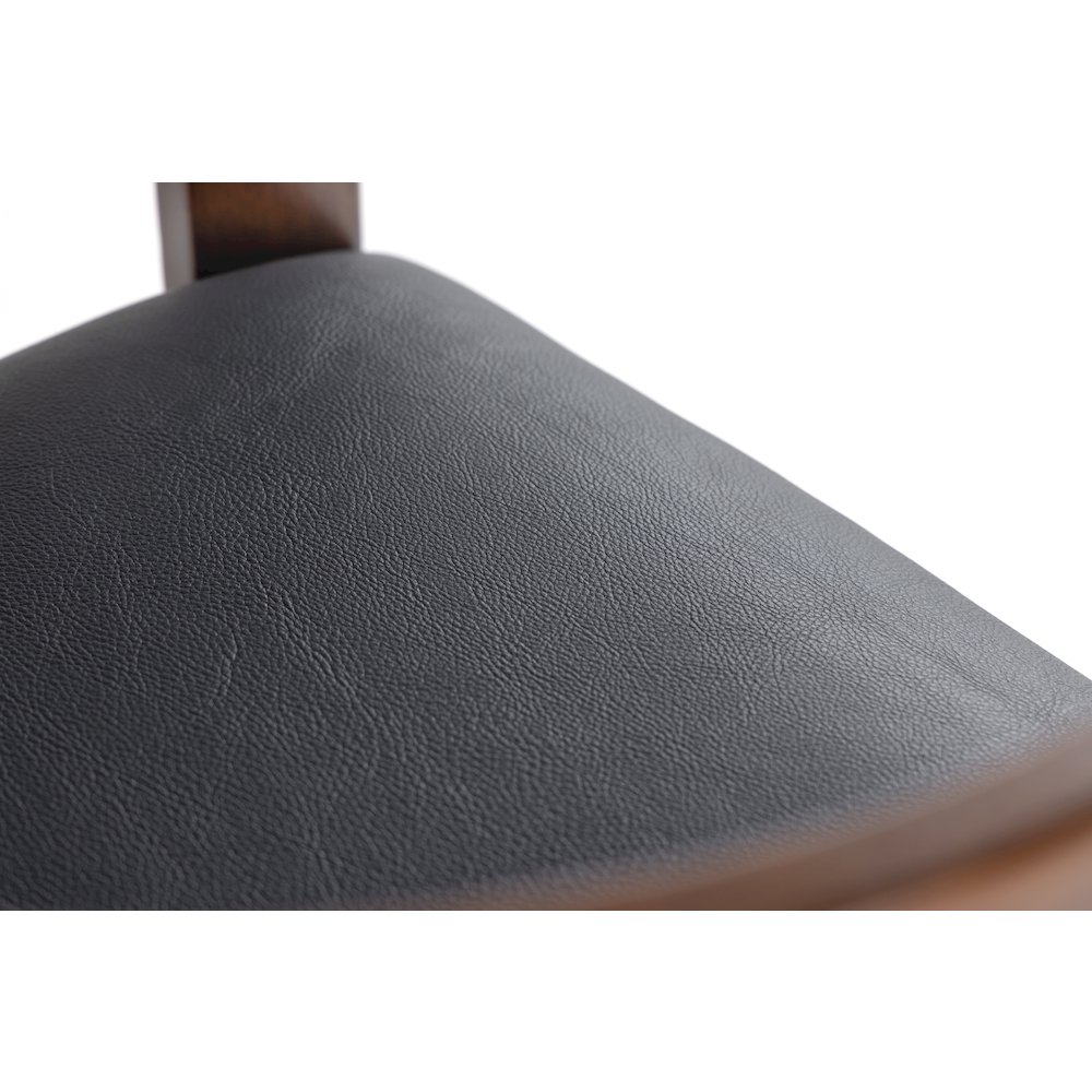 Modrest Belton - Modern Black Vegan Leather + Brown Oak Counter Chair. Picture 5