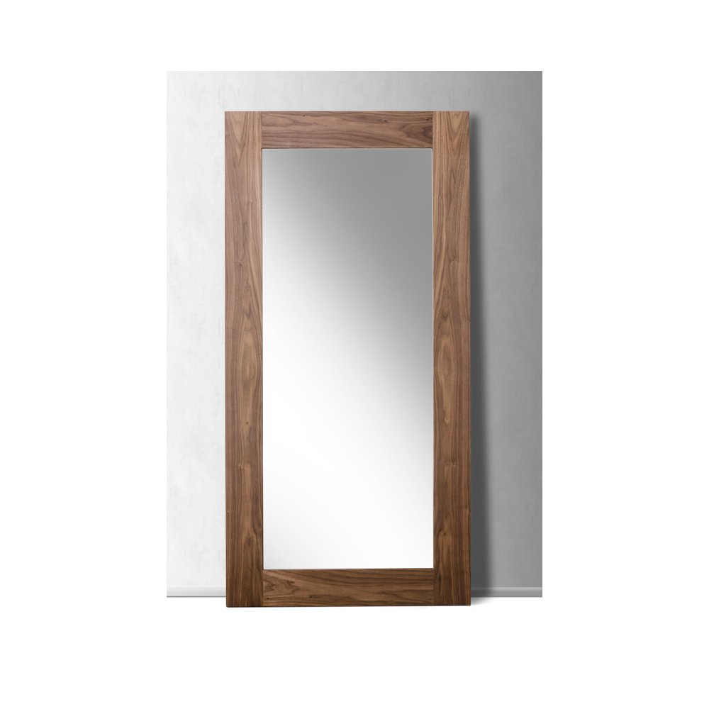 Beth Mid-Century Walnut Floor Mirror. Picture 1