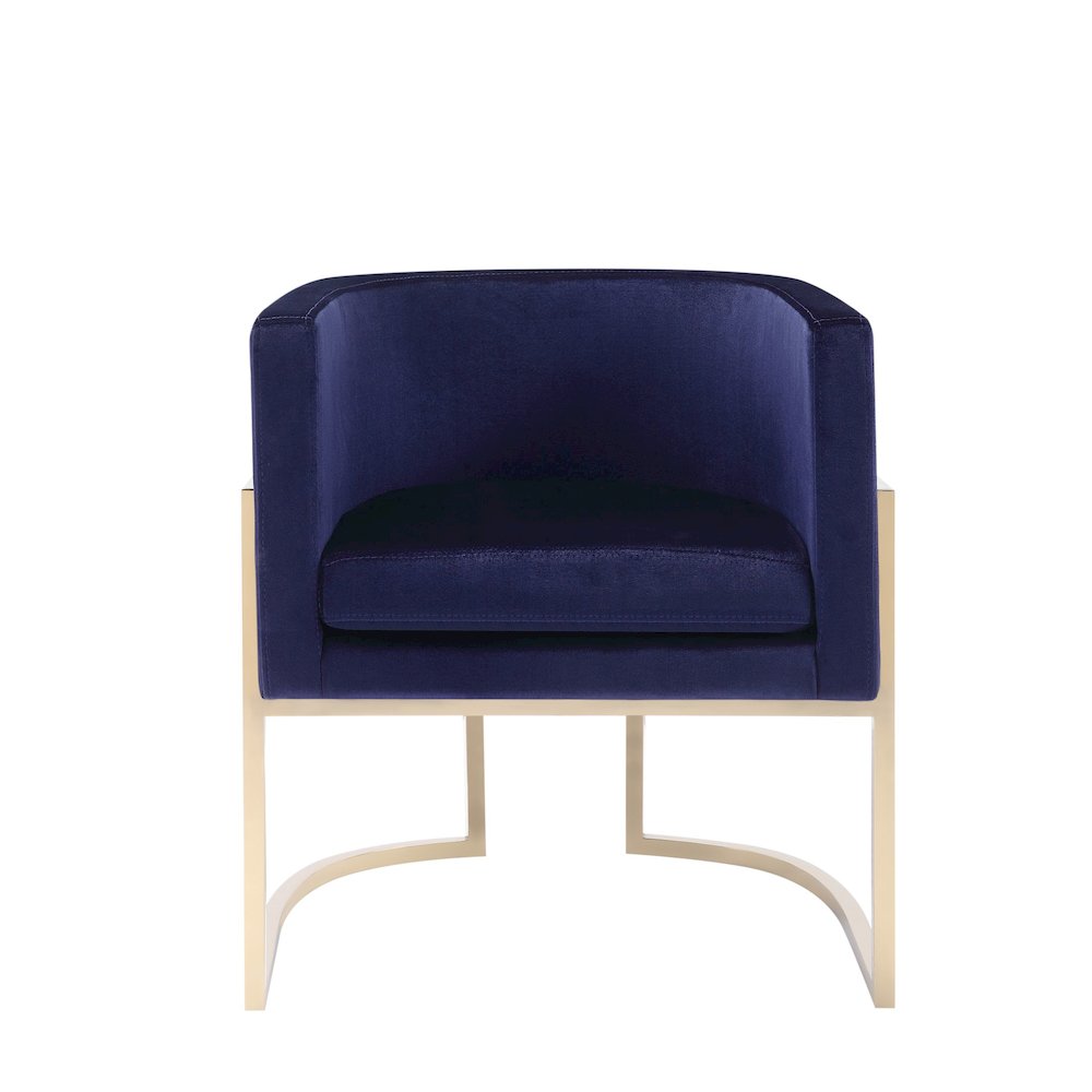Modrest Betsy - Modern Navy Blue Velvet + Gold Kids Chair. Picture 2