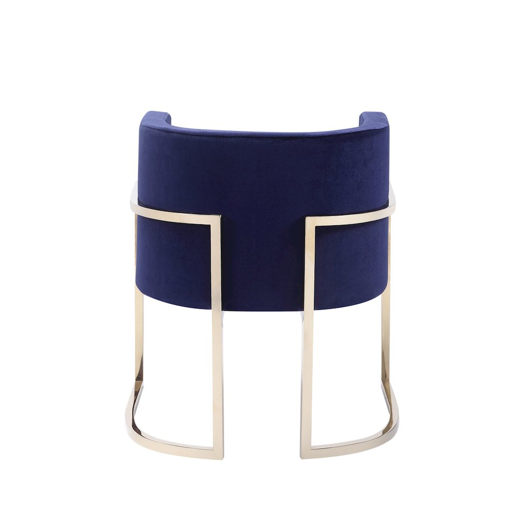 Modrest Betsy - Modern Navy Blue Velvet + Gold Kids Chair. Picture 3