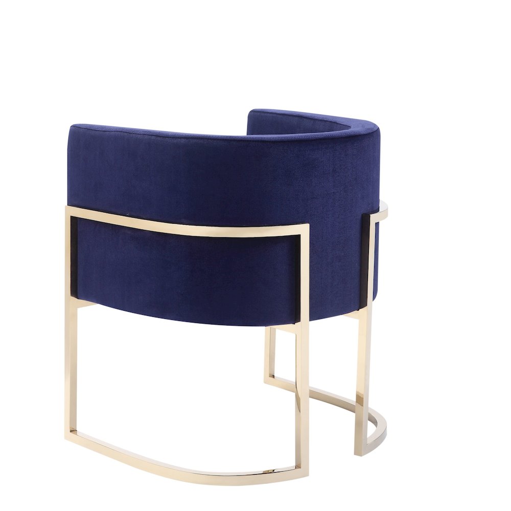 Modrest Betsy - Modern Navy Blue Velvet + Gold Kids Chair. Picture 4