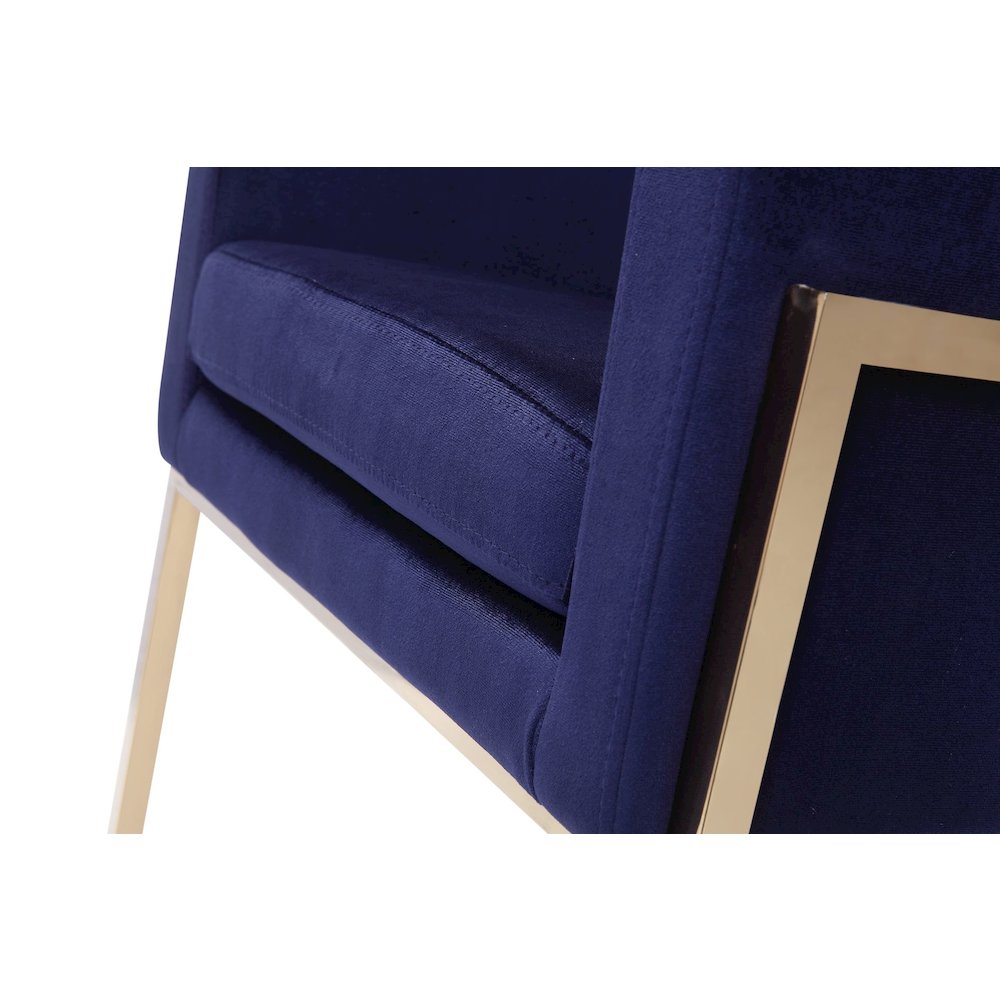 Modrest Betsy - Modern Navy Blue Velvet + Gold Kids Chair. Picture 7