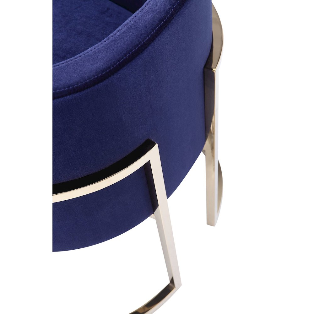 Modrest Betsy - Modern Navy Blue Velvet + Gold Kids Chair. Picture 8
