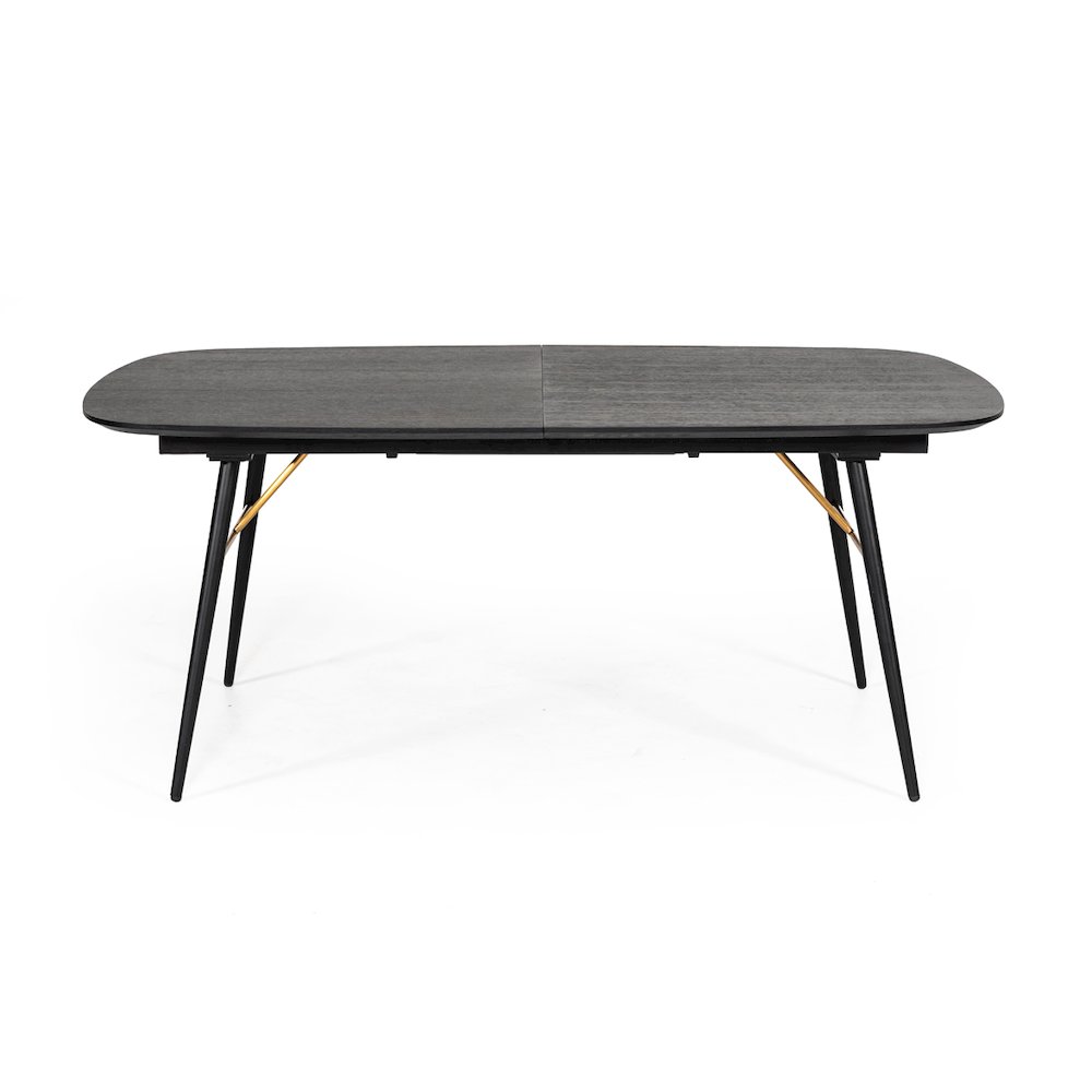 Modrest Billy Modern Black Oak & Gold Extendable Dining Table. Picture 2