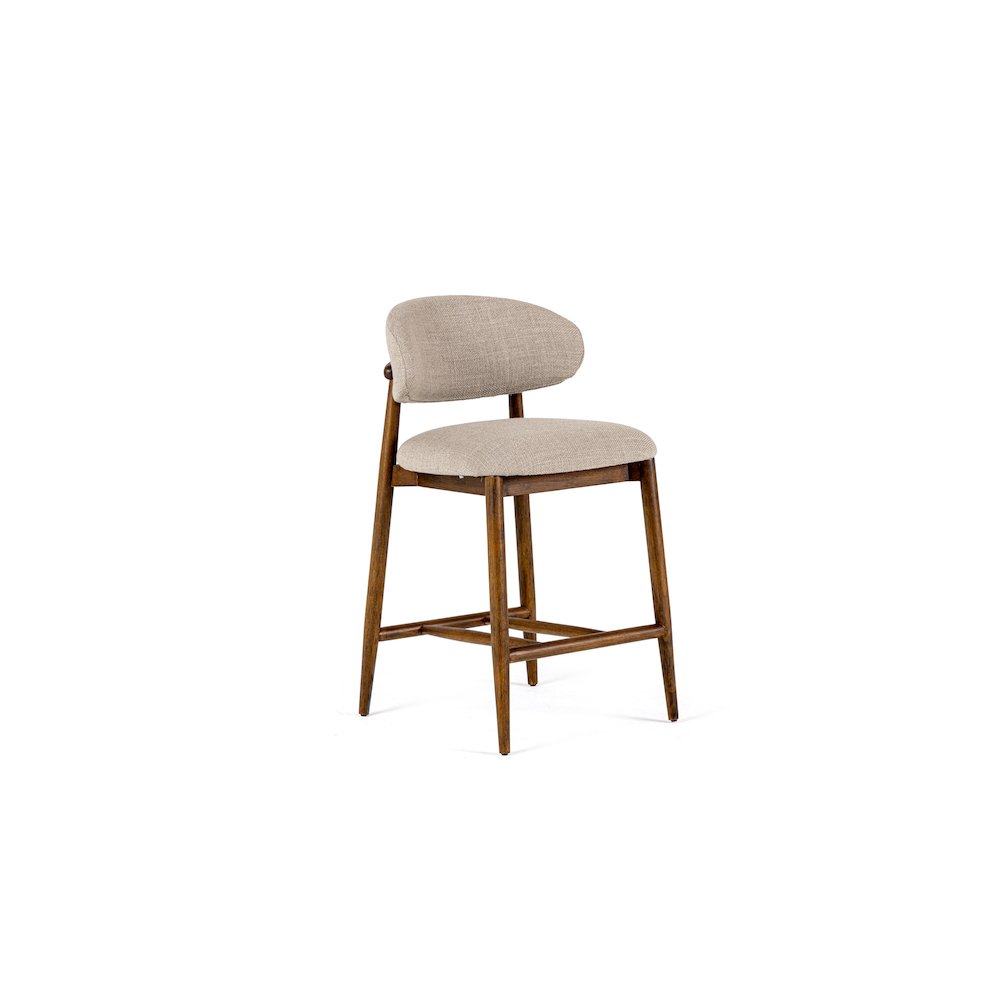 Modrest Blum - Modern Beige Linen Counter Chair. Picture 1