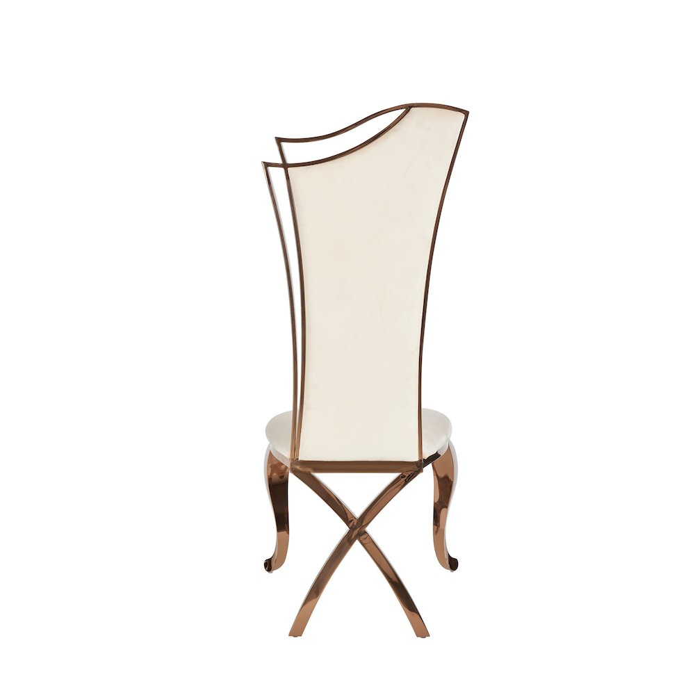 Modrest Bonnie - Beige Velvet & Rose Gold Dining Chair (Set of 2). Picture 5