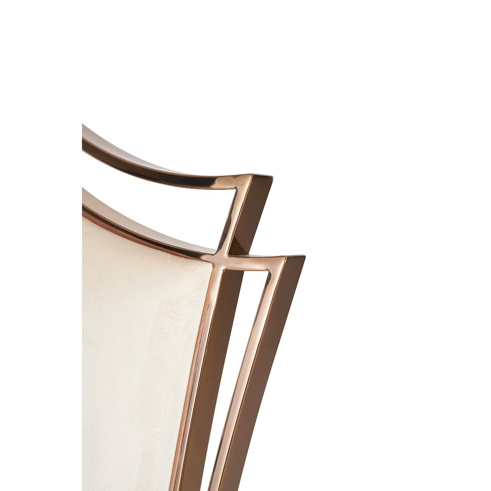 Modrest Bonnie - Beige Velvet & Rose Gold Dining Chair (Set of 2). Picture 6