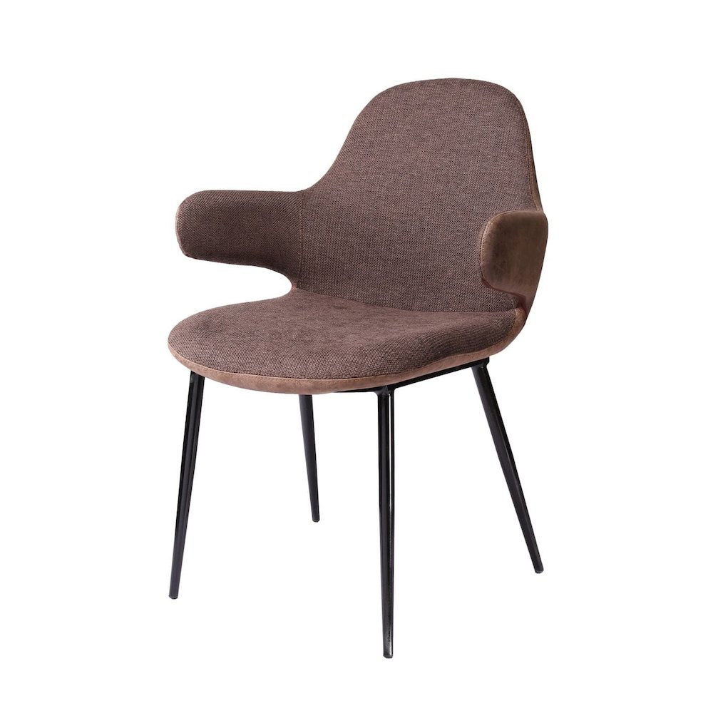 Modrest Bontura - Modern Brown Fabric & Leatherette Accent Chair. Picture 1
