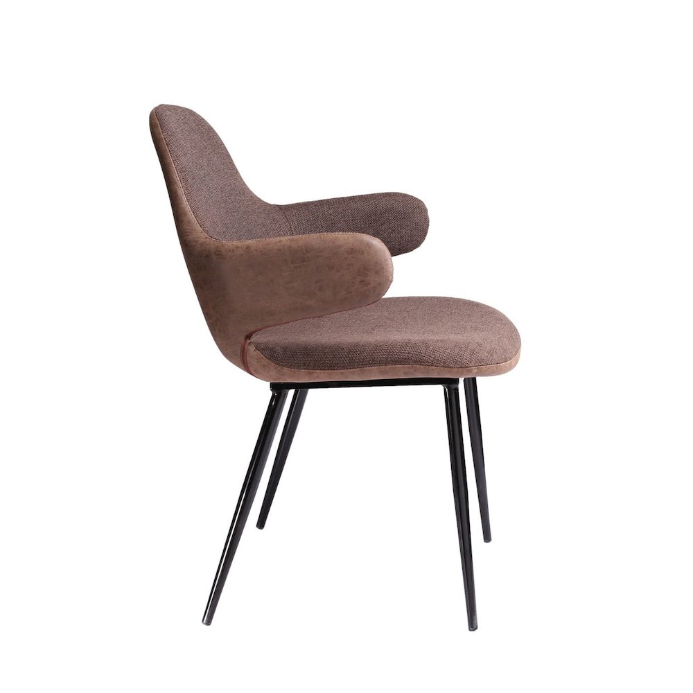 Modrest Bontura - Modern Brown Fabric & Leatherette Accent Chair. Picture 2