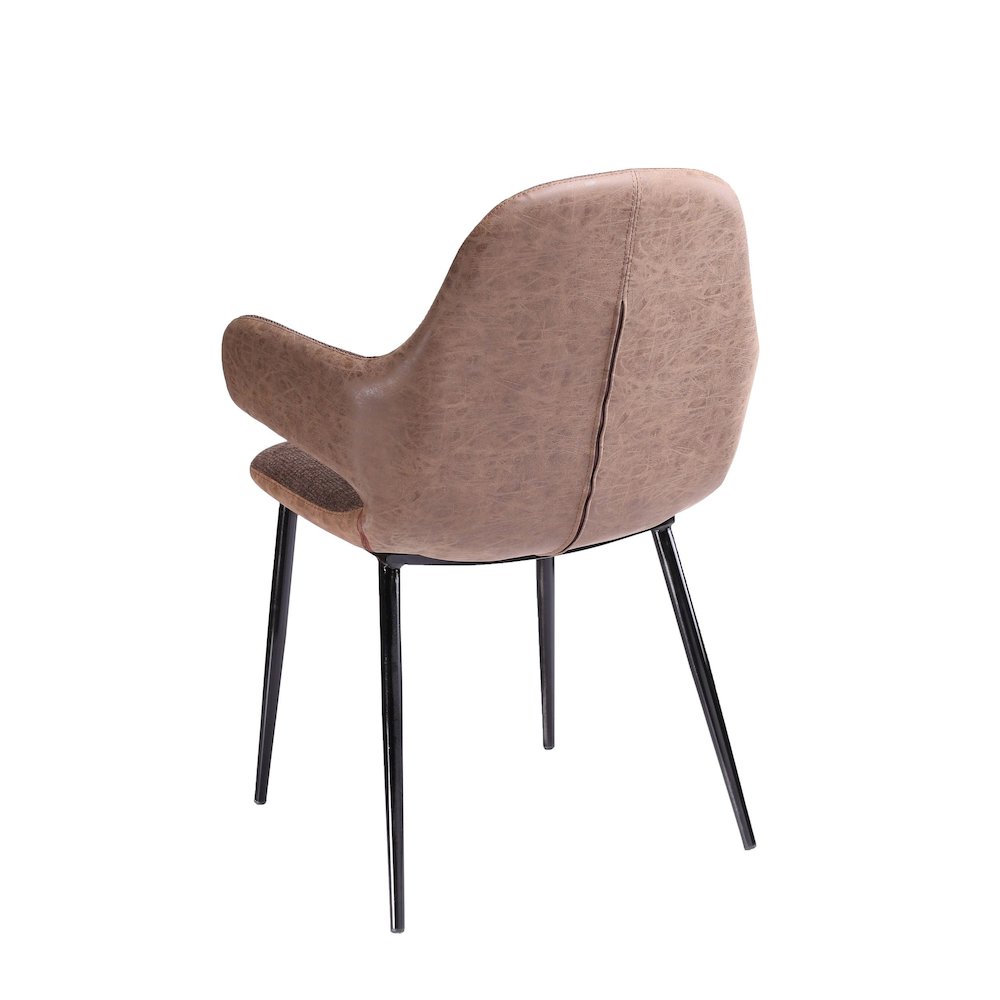Modrest Bontura - Modern Brown Fabric & Leatherette Accent Chair. Picture 3