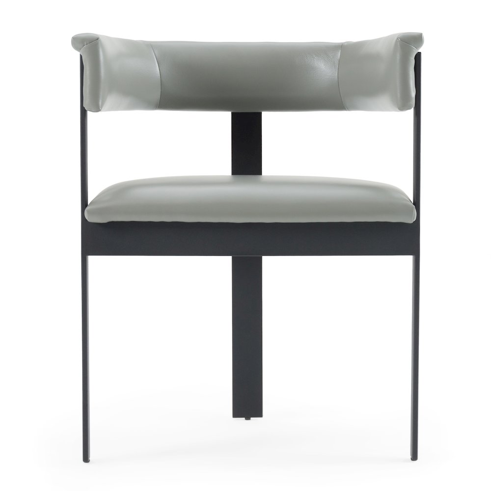 Modrest Boswell - Modern Grey Faux Leather + Black Dining Chair. Picture 2