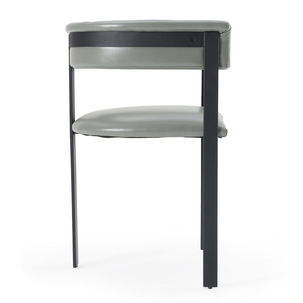 Modrest Boswell - Modern Grey Faux Leather + Black Dining Chair. Picture 3