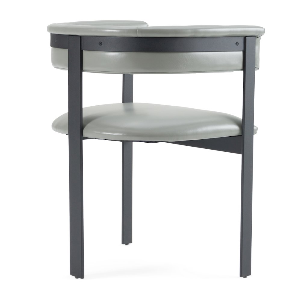 Modrest Boswell - Modern Grey Faux Leather + Black Dining Chair. Picture 5