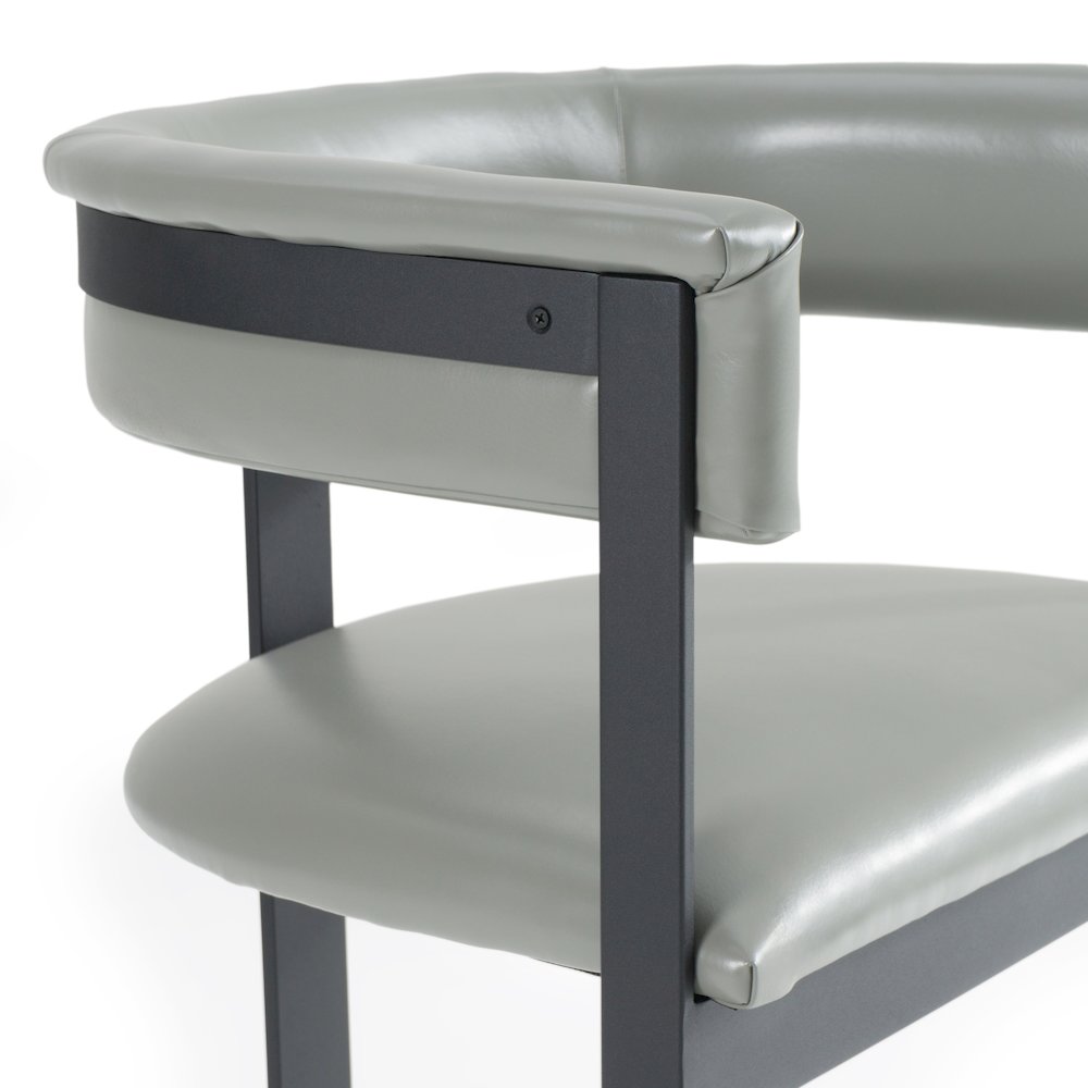 Modrest Boswell - Modern Grey Faux Leather + Black Dining Chair. Picture 6
