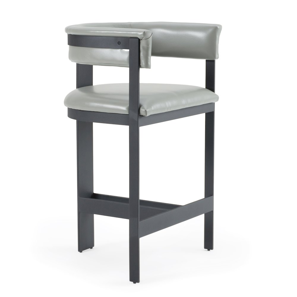 Modrest Boswell - Modern Grey Faux Leather + Black Counter Chair. Picture 1