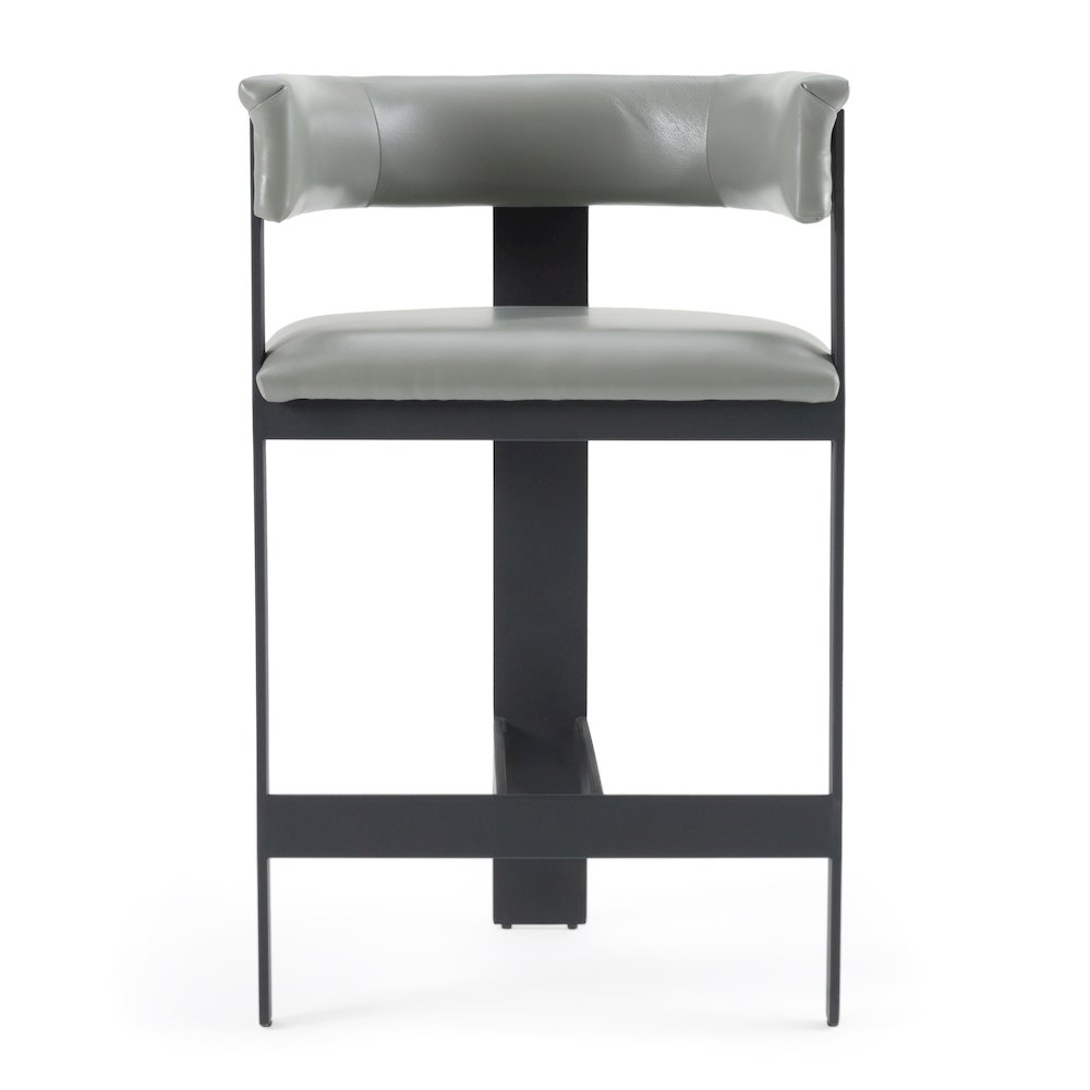 Modrest Boswell - Modern Grey Faux Leather + Black Counter Chair. Picture 2