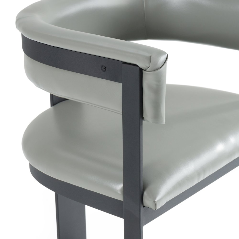 Modrest Boswell - Modern Grey Faux Leather + Black Counter Chair. Picture 6