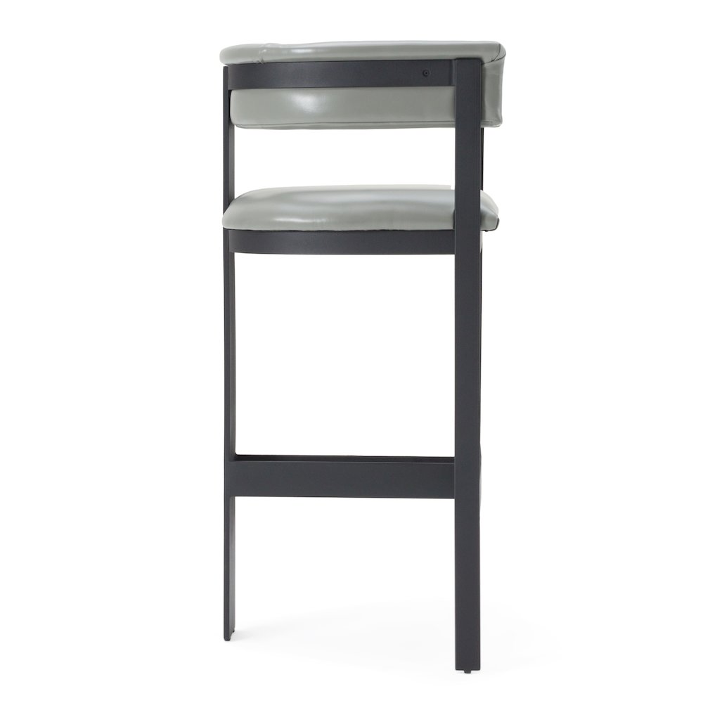 Modrest Boswell - Modern Grey Faux Leather + Black Barstool. Picture 3