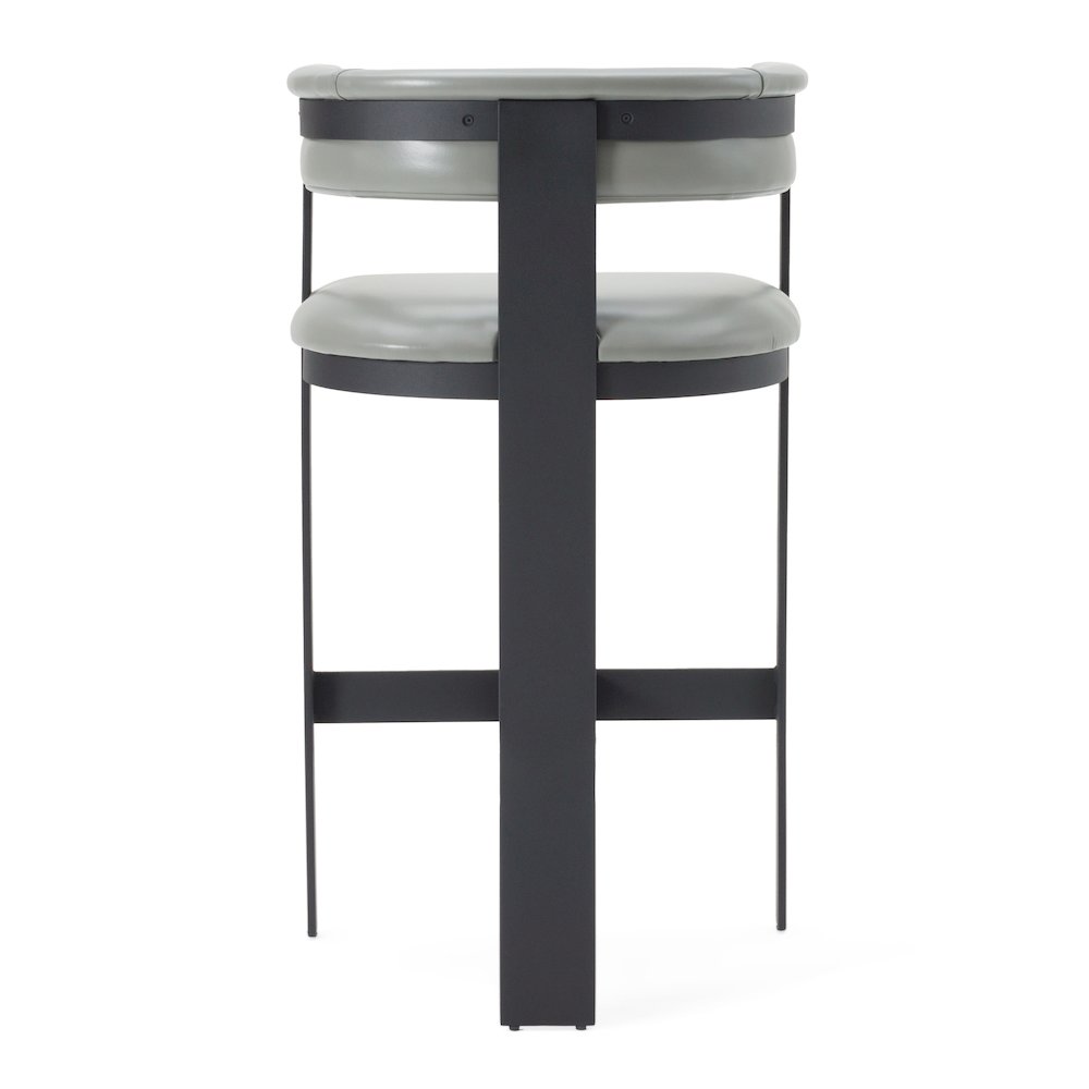 Modrest Boswell - Modern Grey Faux Leather + Black Barstool. Picture 4