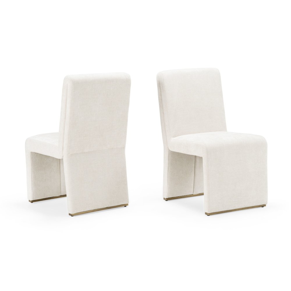 Modrest Bounty - Modern Beige Fabric + Antique Brass Dining Chair (Set of 2). Picture 1